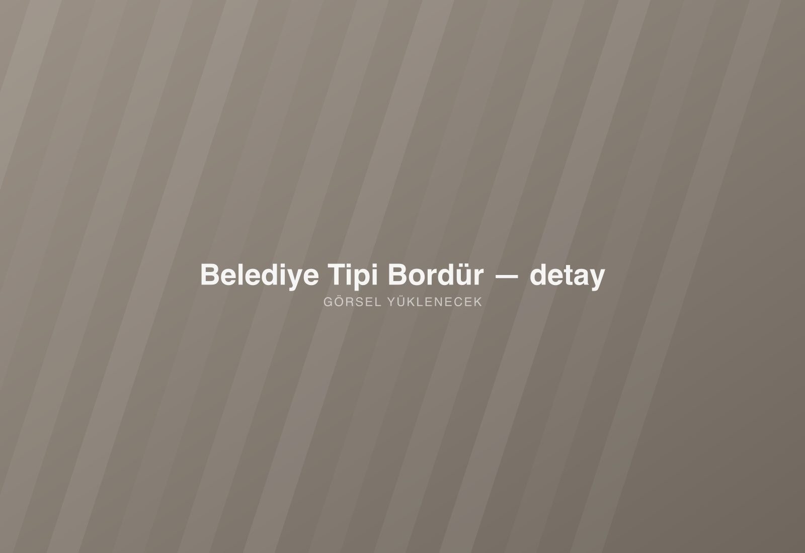 Belediye Tipi Bordür — detay