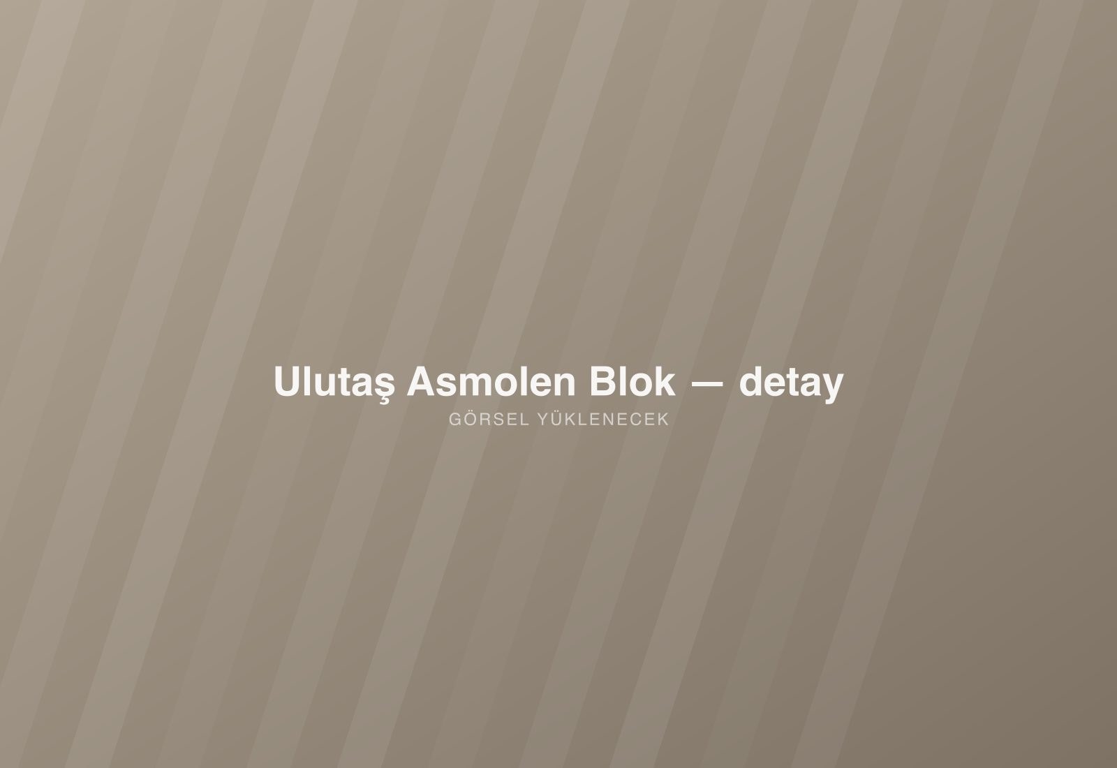 Ulutaş Asmolen Blok — detay